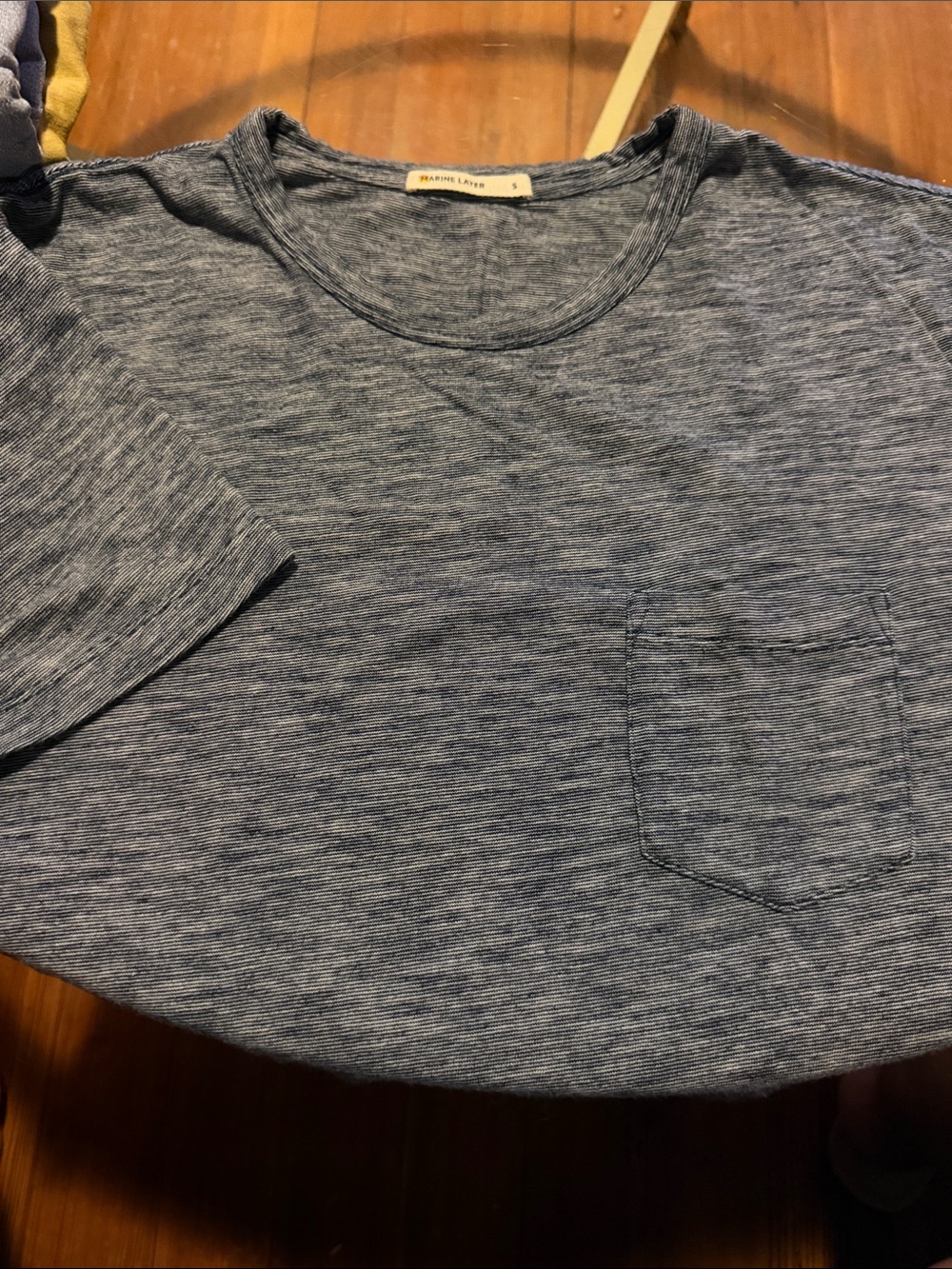 Marine Layer Blue Heather Pocket Tee
